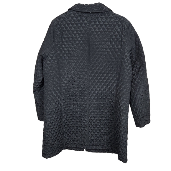 Nordic Lights Black Quilted Lightweight Snap Up Hand Pocket Jacket Womens Size L - Picture 3 of 10